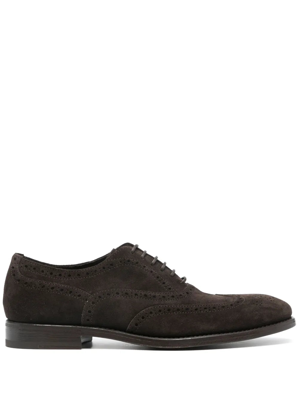 Henderson Baracco stacked-heel suede brogues
