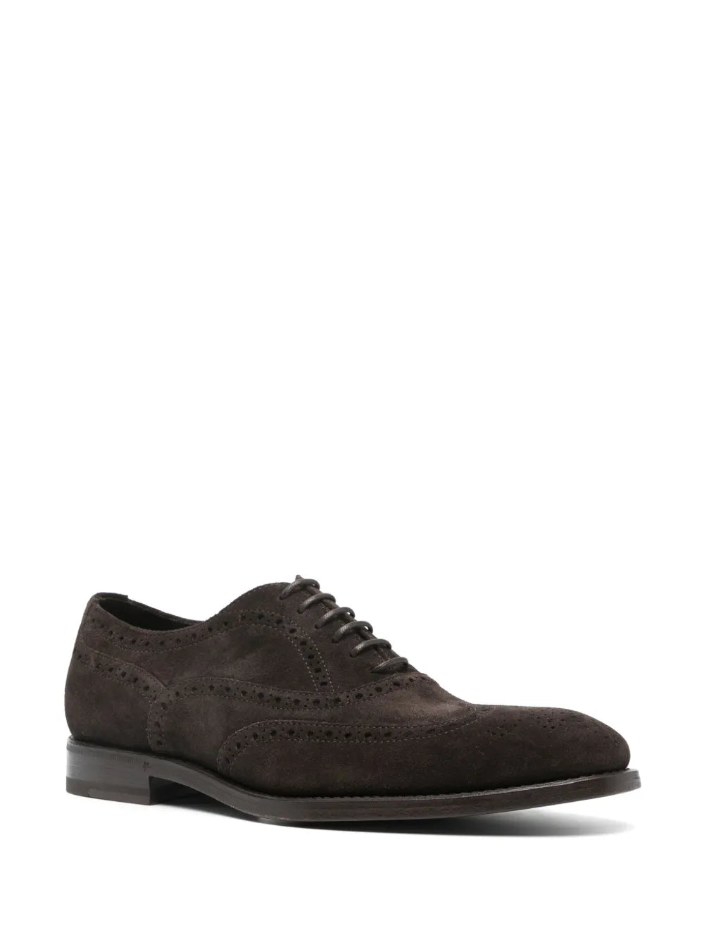 Henderson Baracco stacked-heel suede brogues