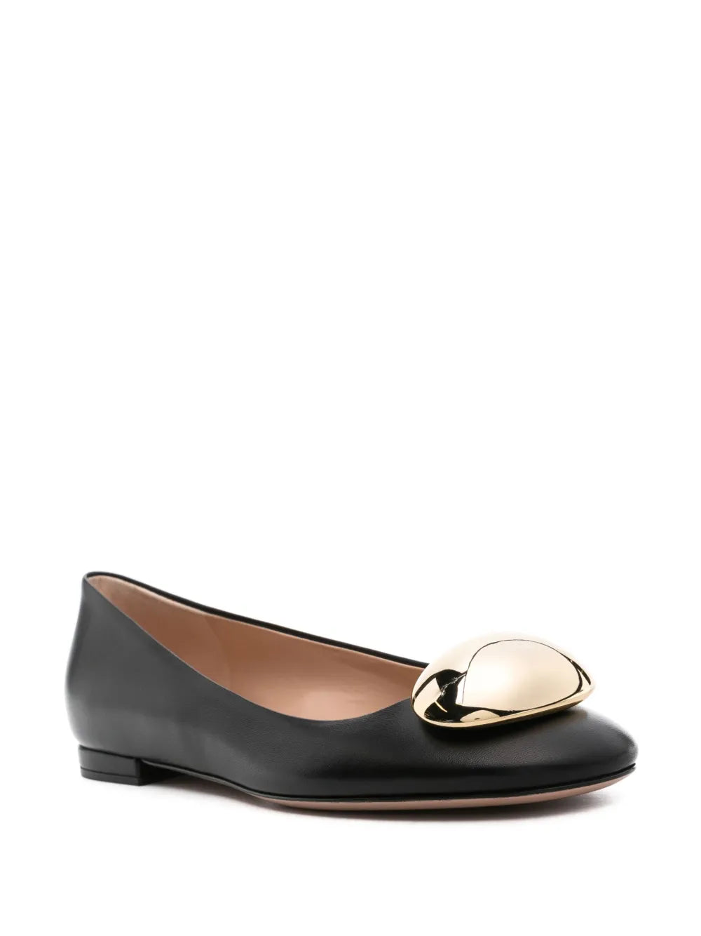 Gianvito Rossi round-toe leather ballerina shoes