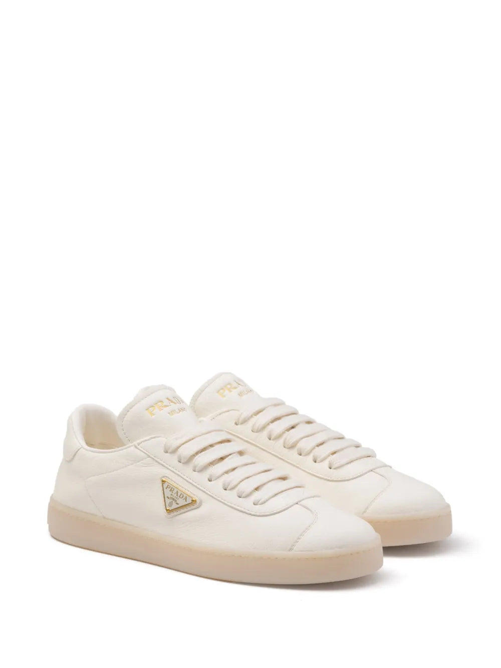 Prada triangle-logo leather sneakers