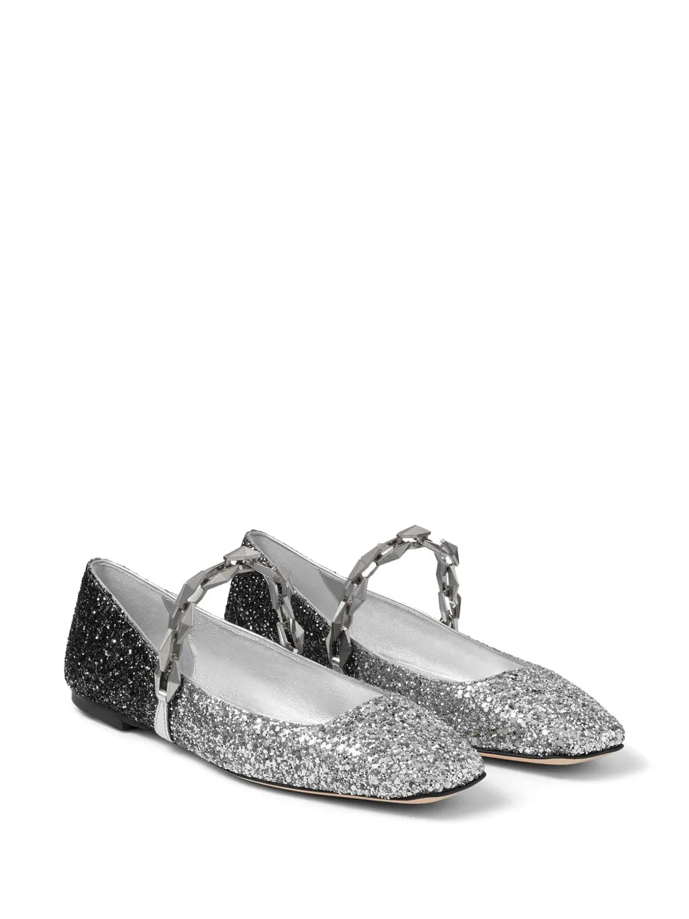 Jimmy Choo Diamond Tilda glitter ballerina shoes