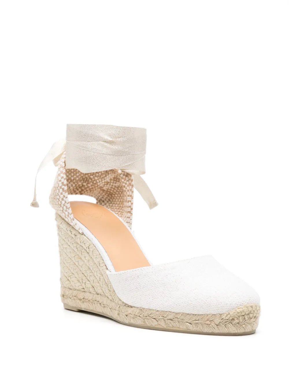 Castañer Carina 90mm glitter wedge espadrilles