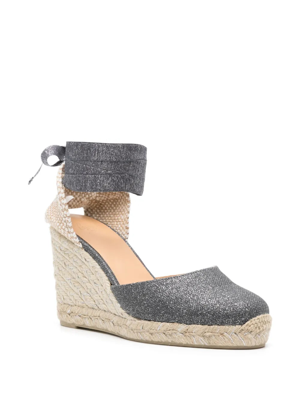 Castañer Carina 90mm glitter wedge espadrilles