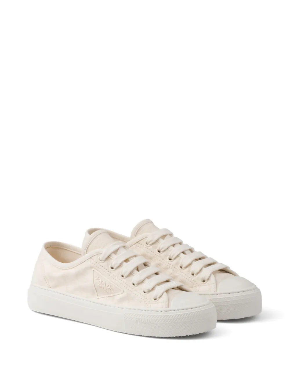 Prada triangle-logo canvas sneakers