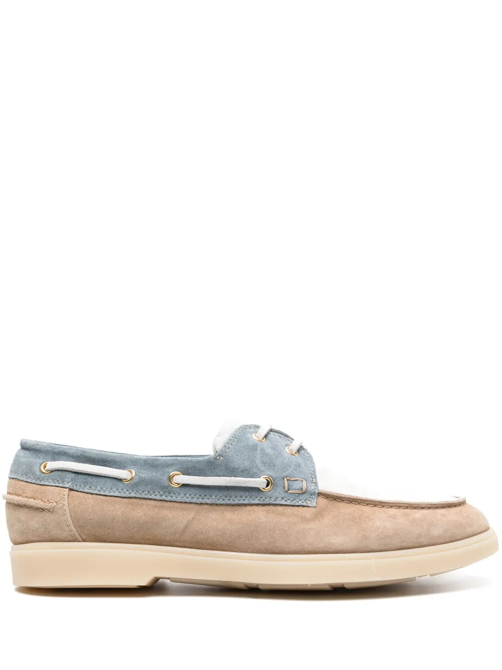 Eleventy panelled suede boat loafers