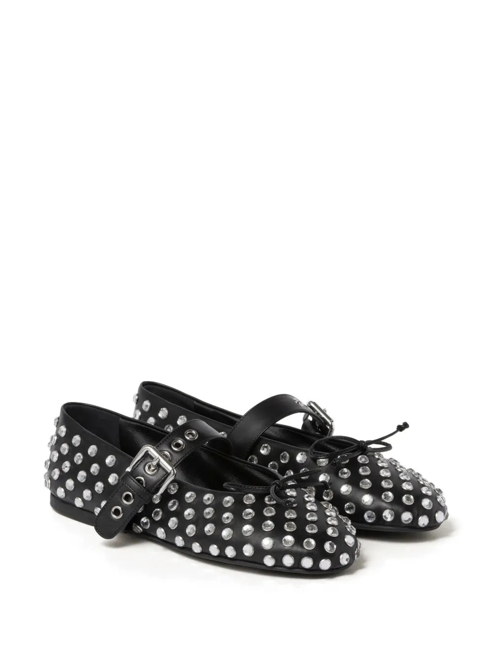 Miu Miu studded leather ballerina shoes
