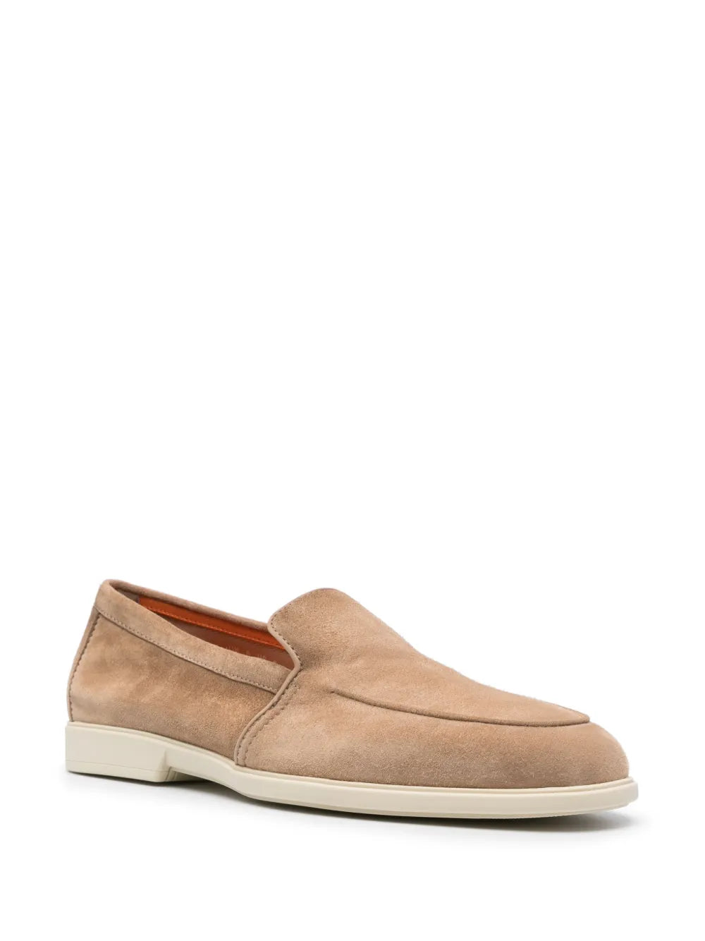 Santoni almond suede loafers