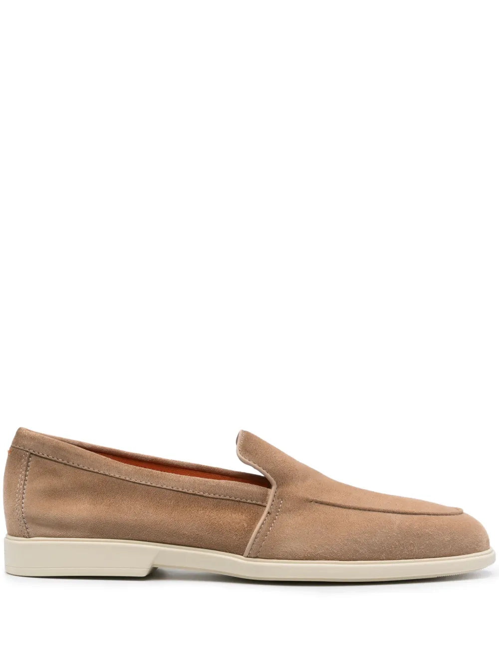 Santoni almond suede loafers