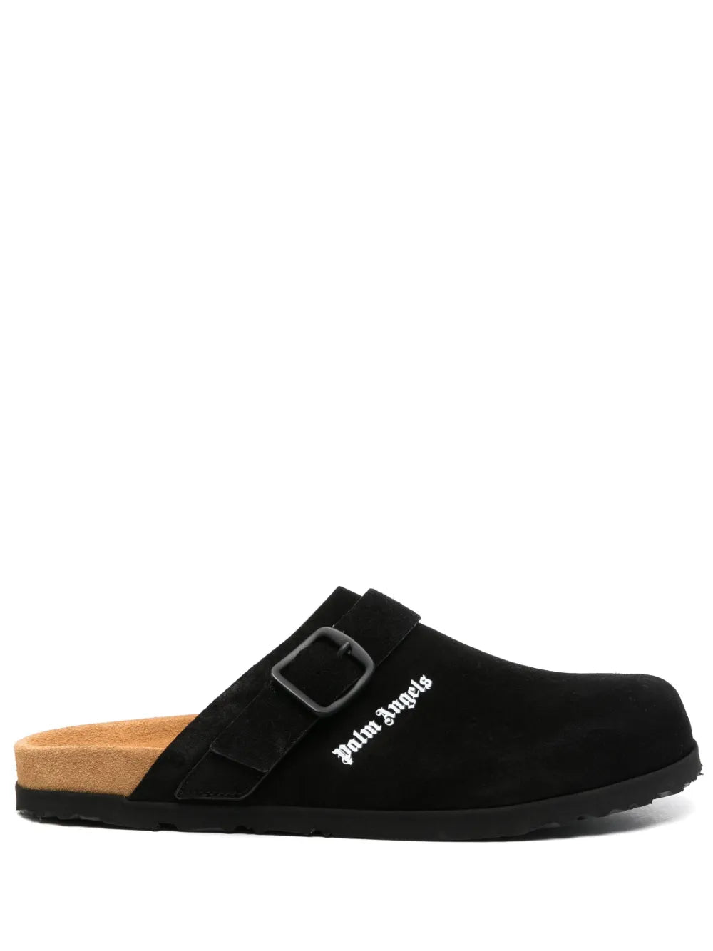Palm Angels logo-print suede slippers