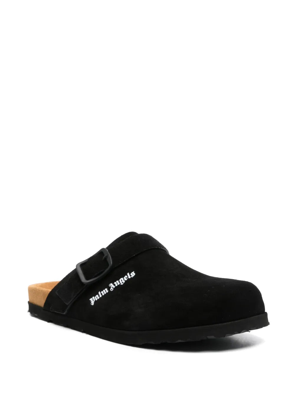 Palm Angels logo-print suede slippers
