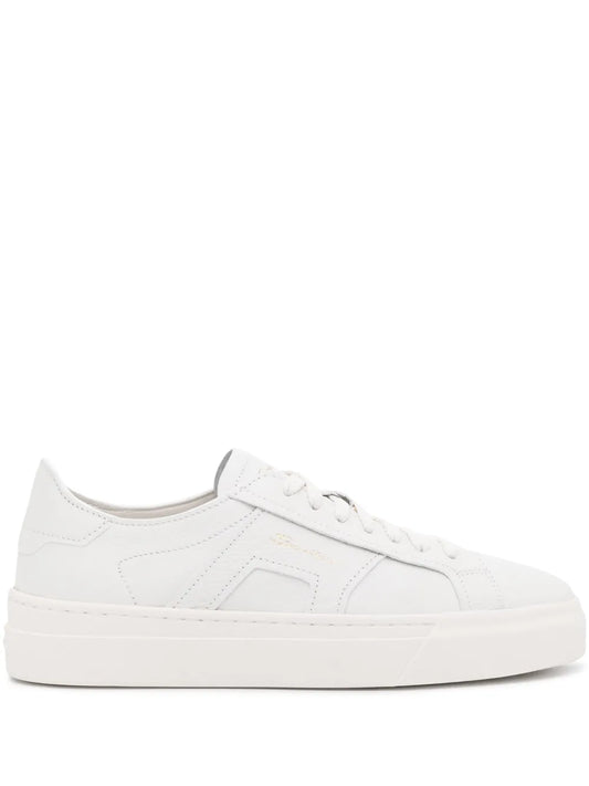 Santoni panelled leather sneakers