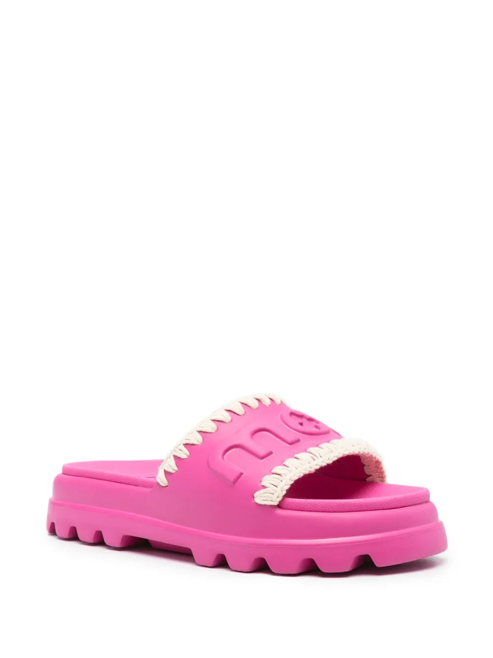 Mou Eva logo-embossed slides