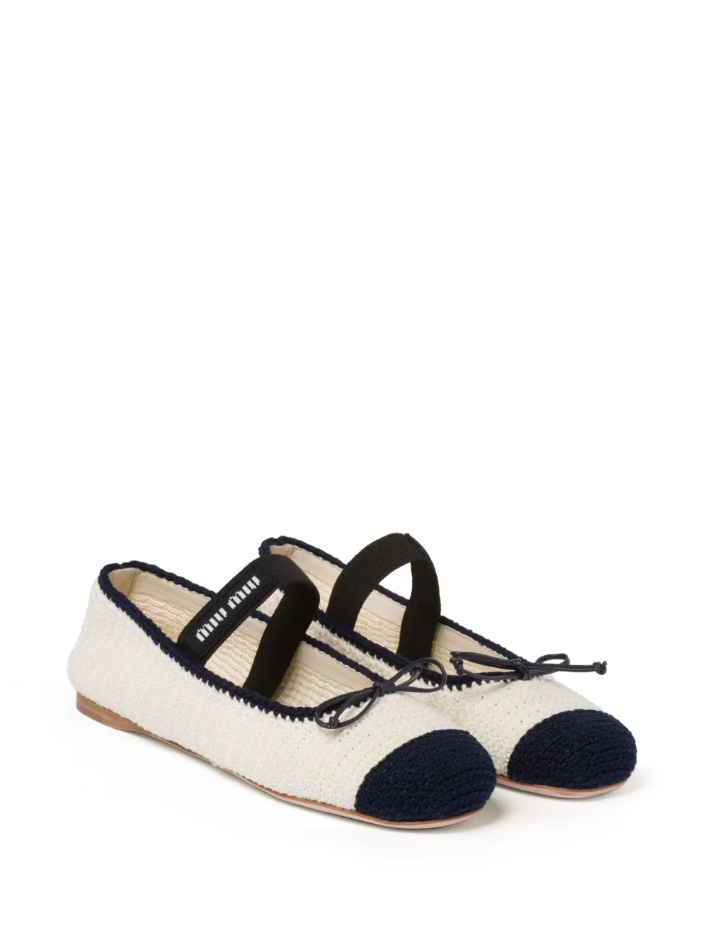 Miu Miu crochet-knit ballerina shoes