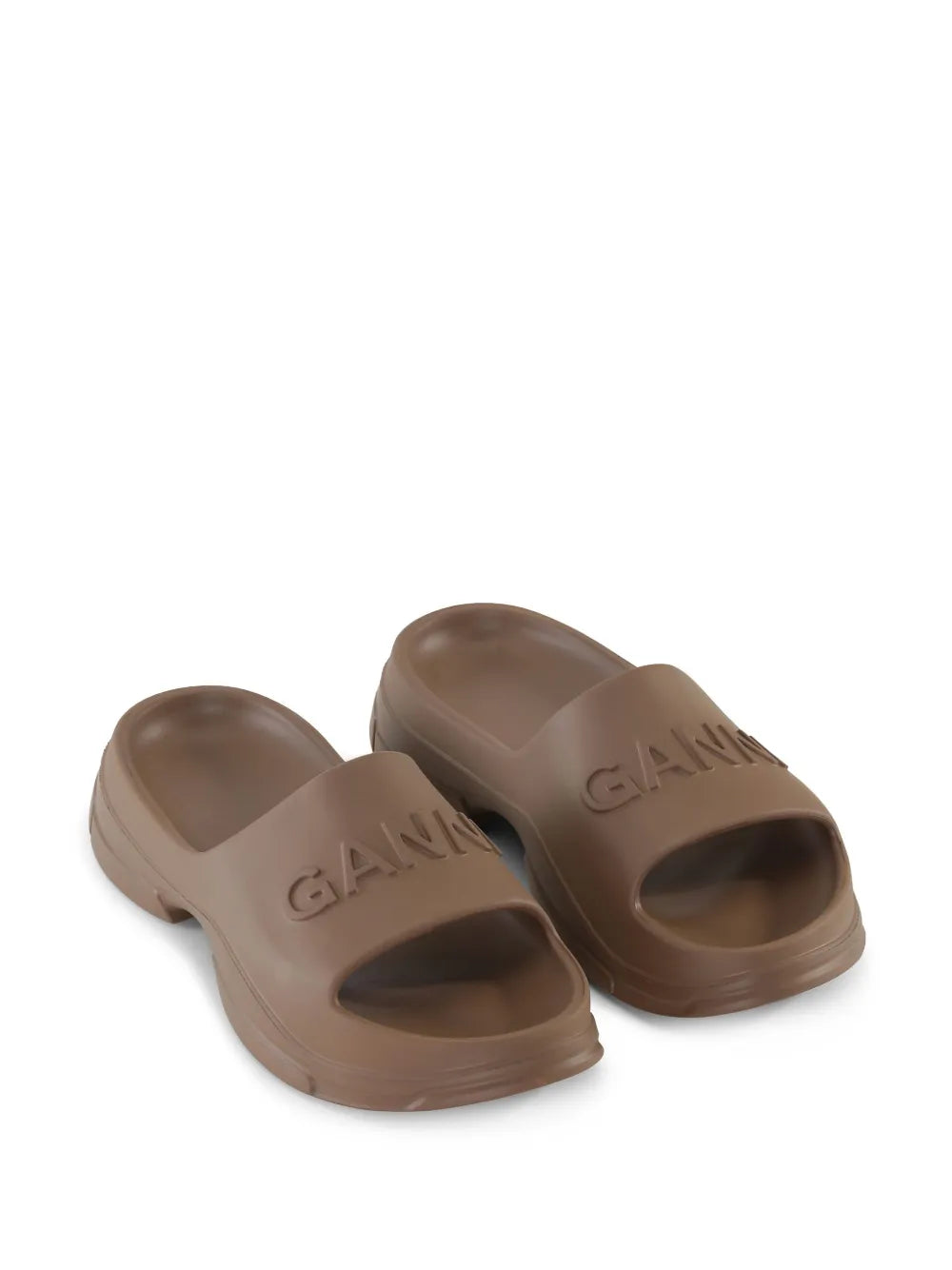 GANNI logo-embossed platform slides