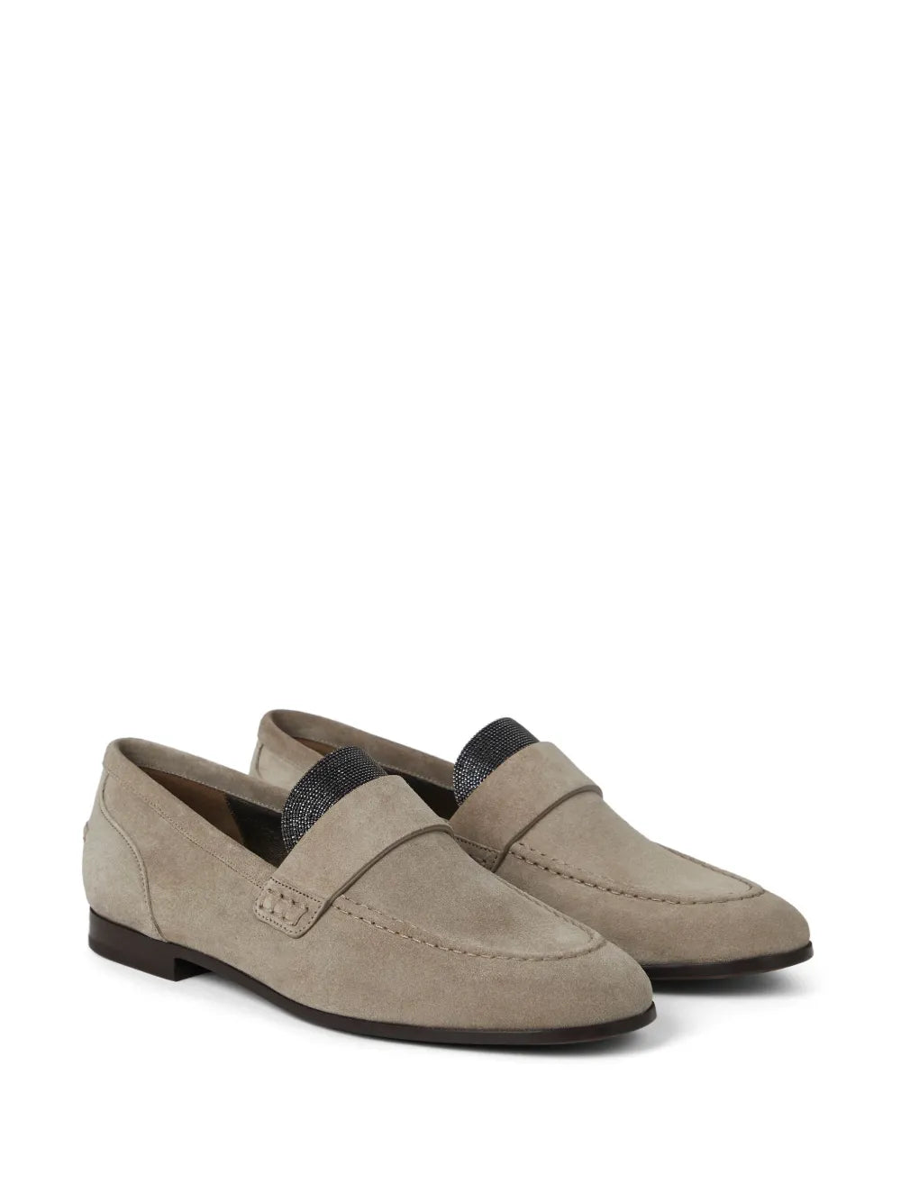 Brunello Cucinelli embellished suede loafers
