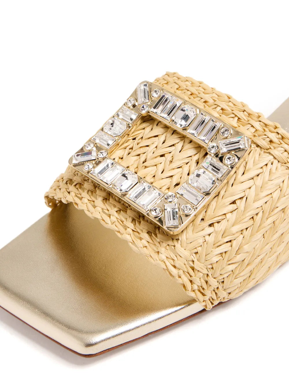 Roger Vivier buckle-detail raffia slides