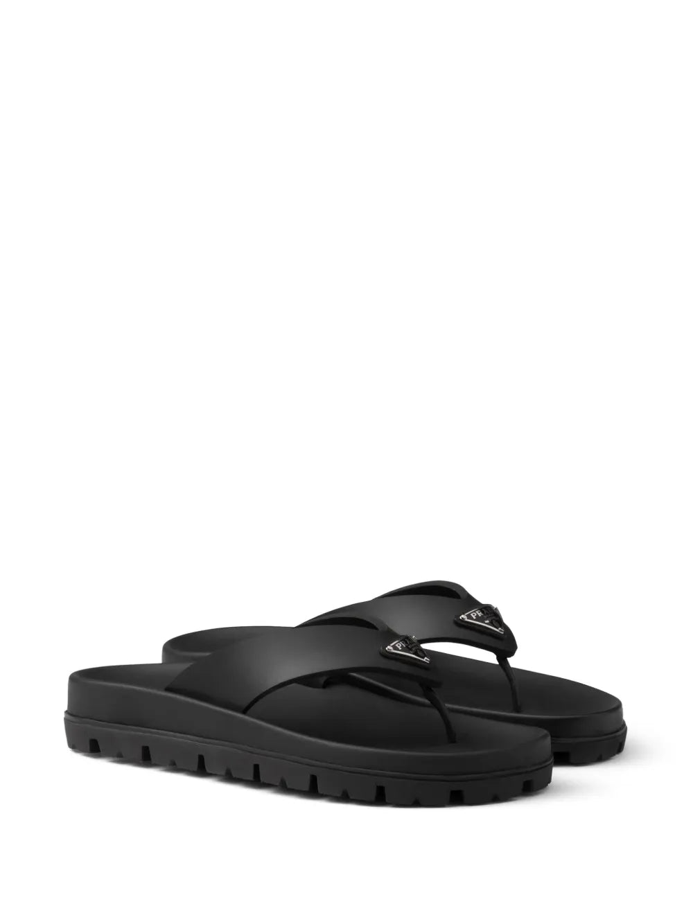 Prada triangle-logo flip flops
