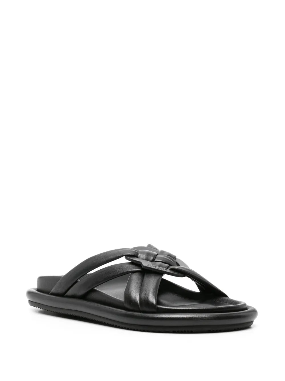 Moncler Bell crossover-strap leather slides