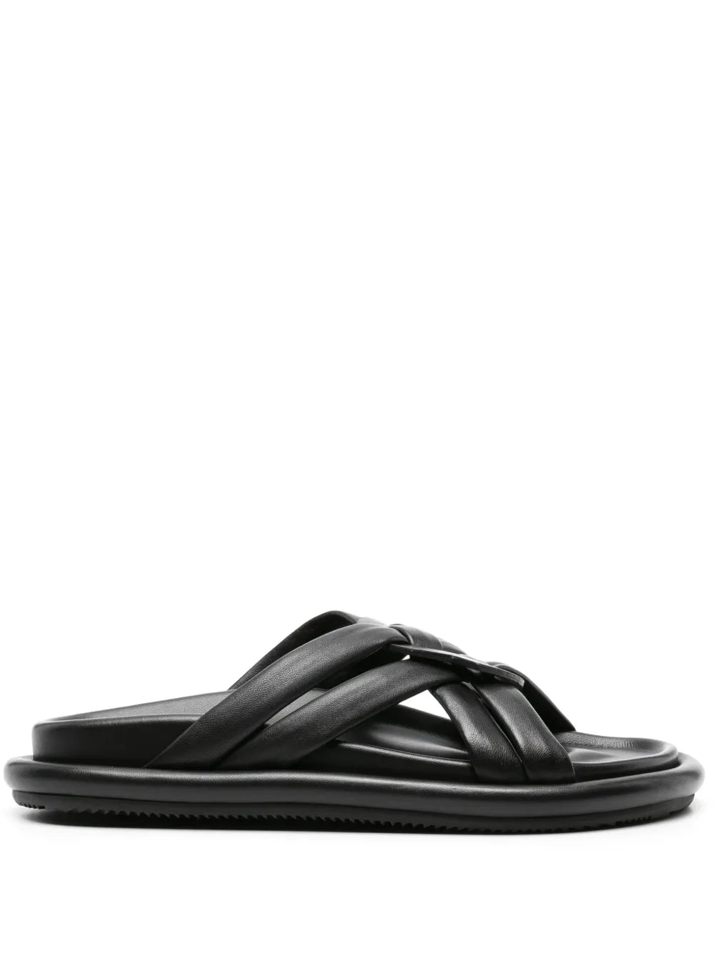 Moncler Bell crossover-strap leather slides