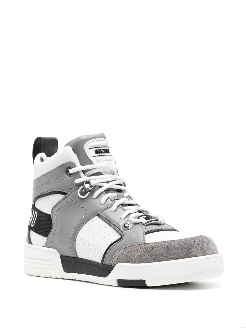 Moschino panelled high-top sneakers
