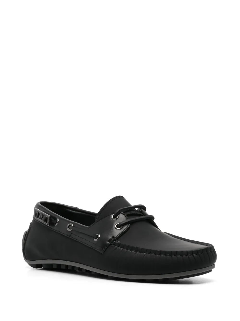Moschino logo-plaque boat shoes