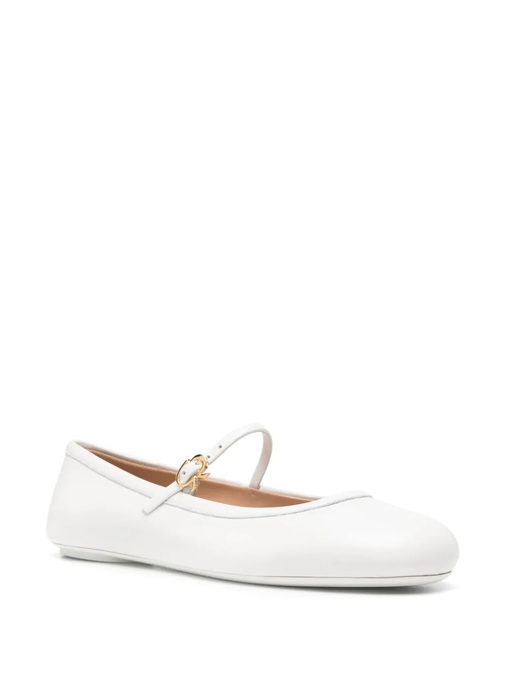Gianvito Rossi round-toe leather ballerina shoes