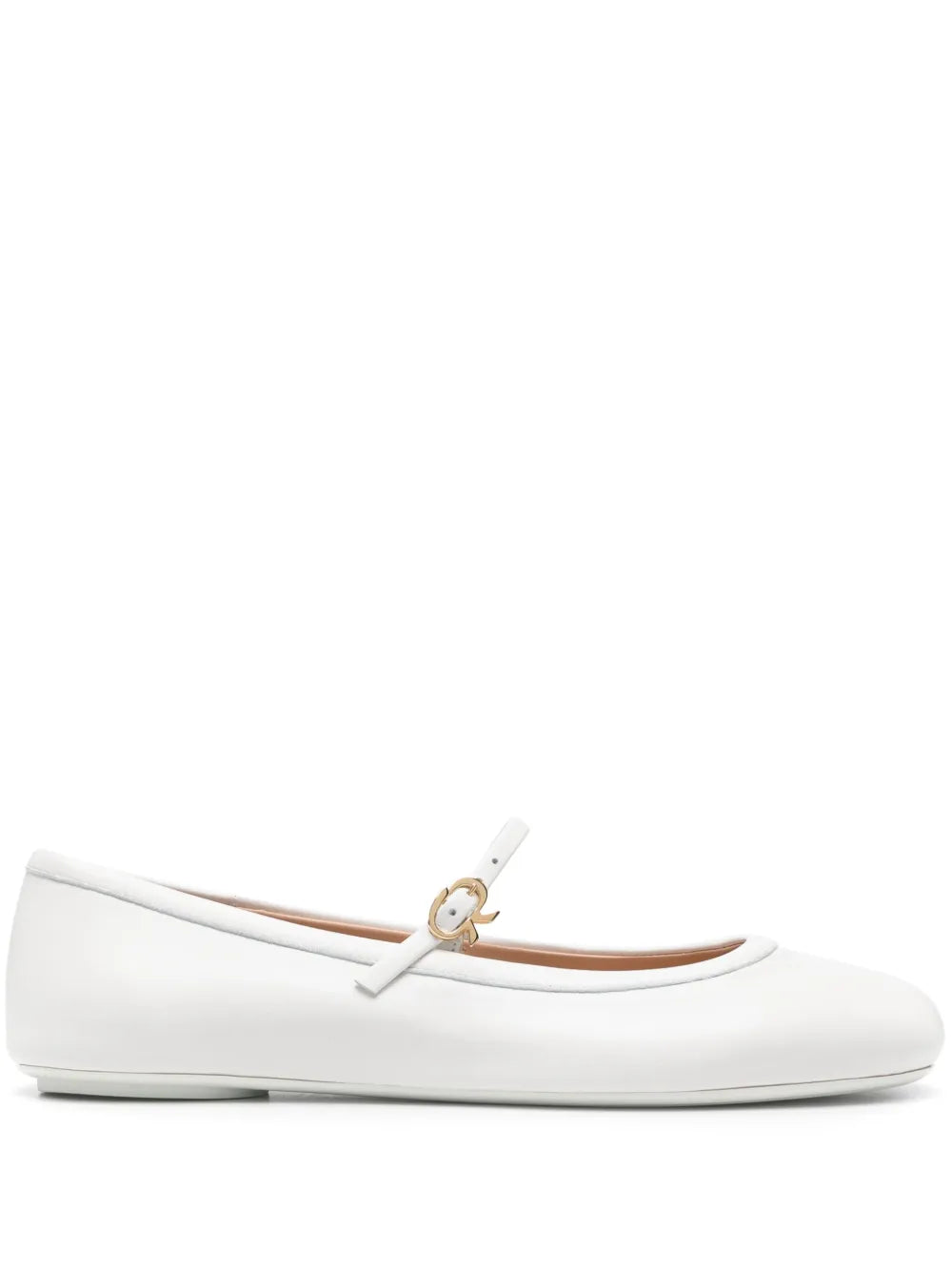 Gianvito Rossi round-toe leather ballerina shoes