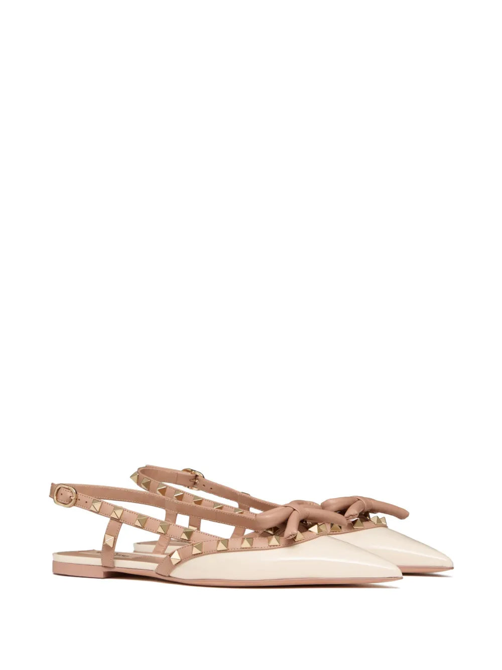 Valentino Garavani Rockstud Bow slingback ballerina shoes