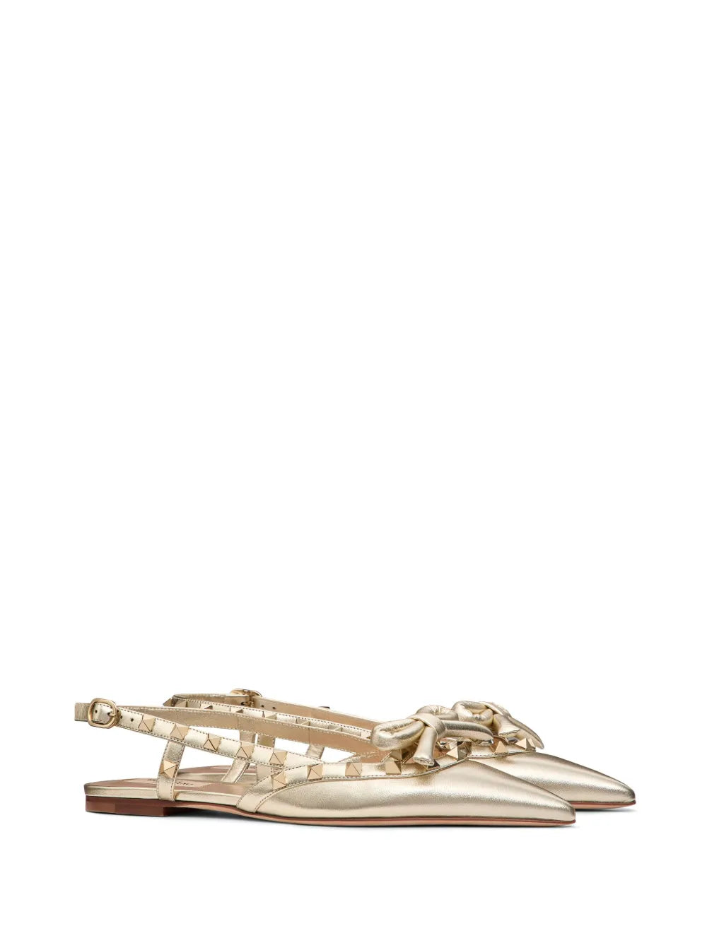 Valentino Garavani Rockstud Bow slingback ballerinas