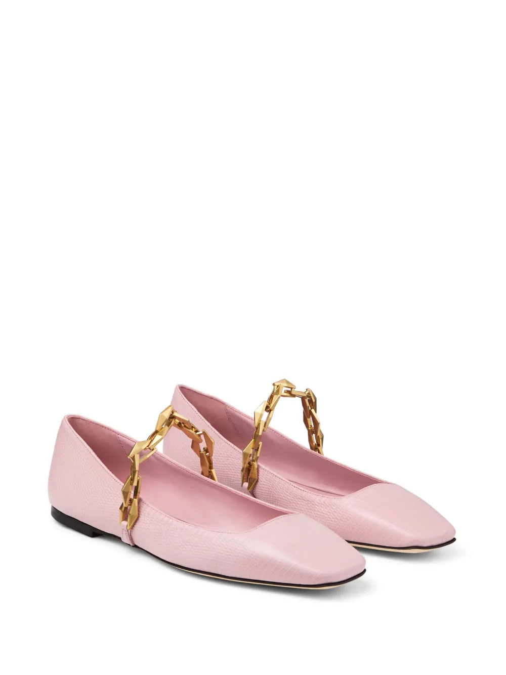 Jimmy Choo Diamond Tilda leather ballerina shoes