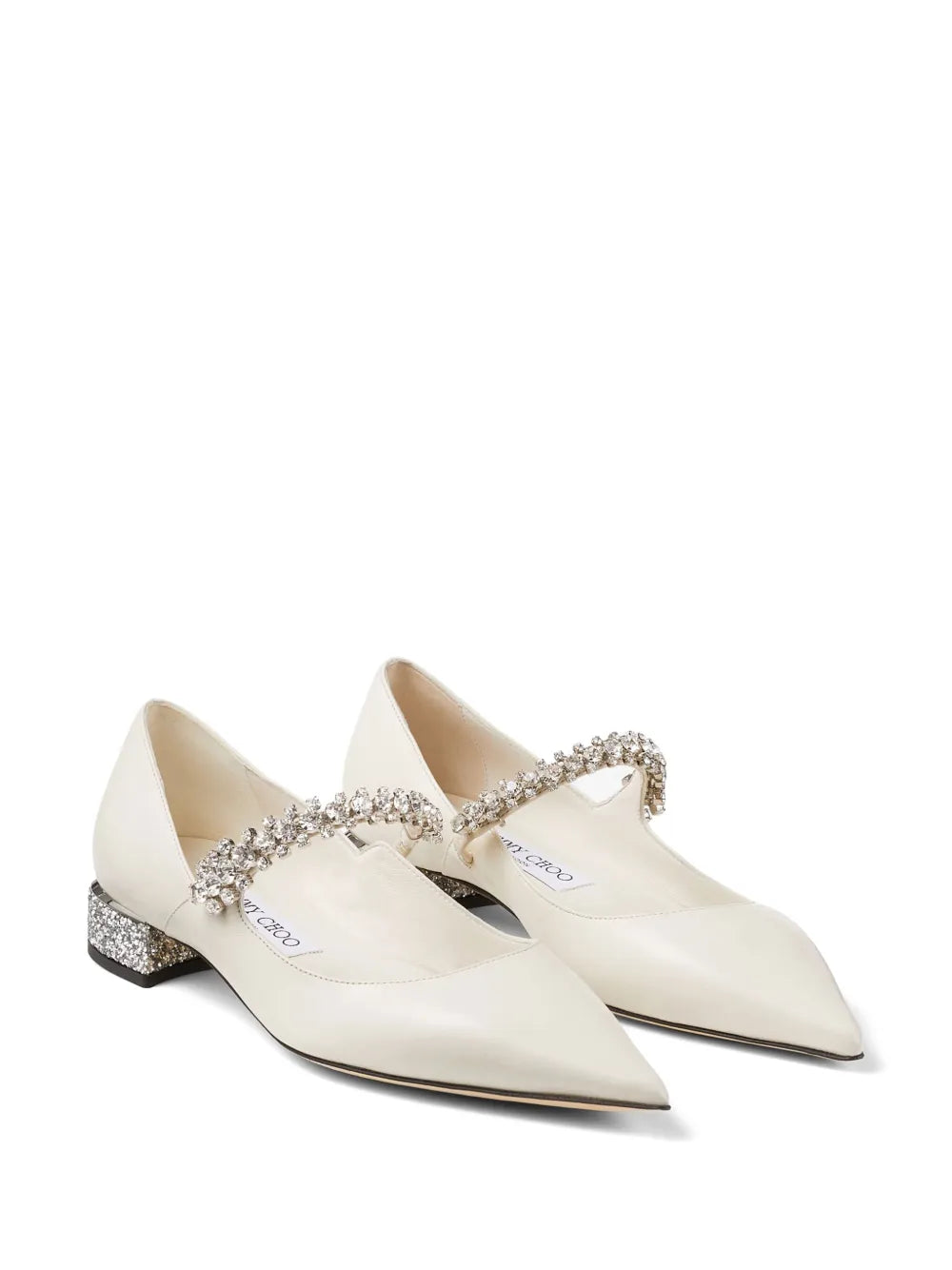 Jimmy Choo Bing crystal-strap ballerina shoes