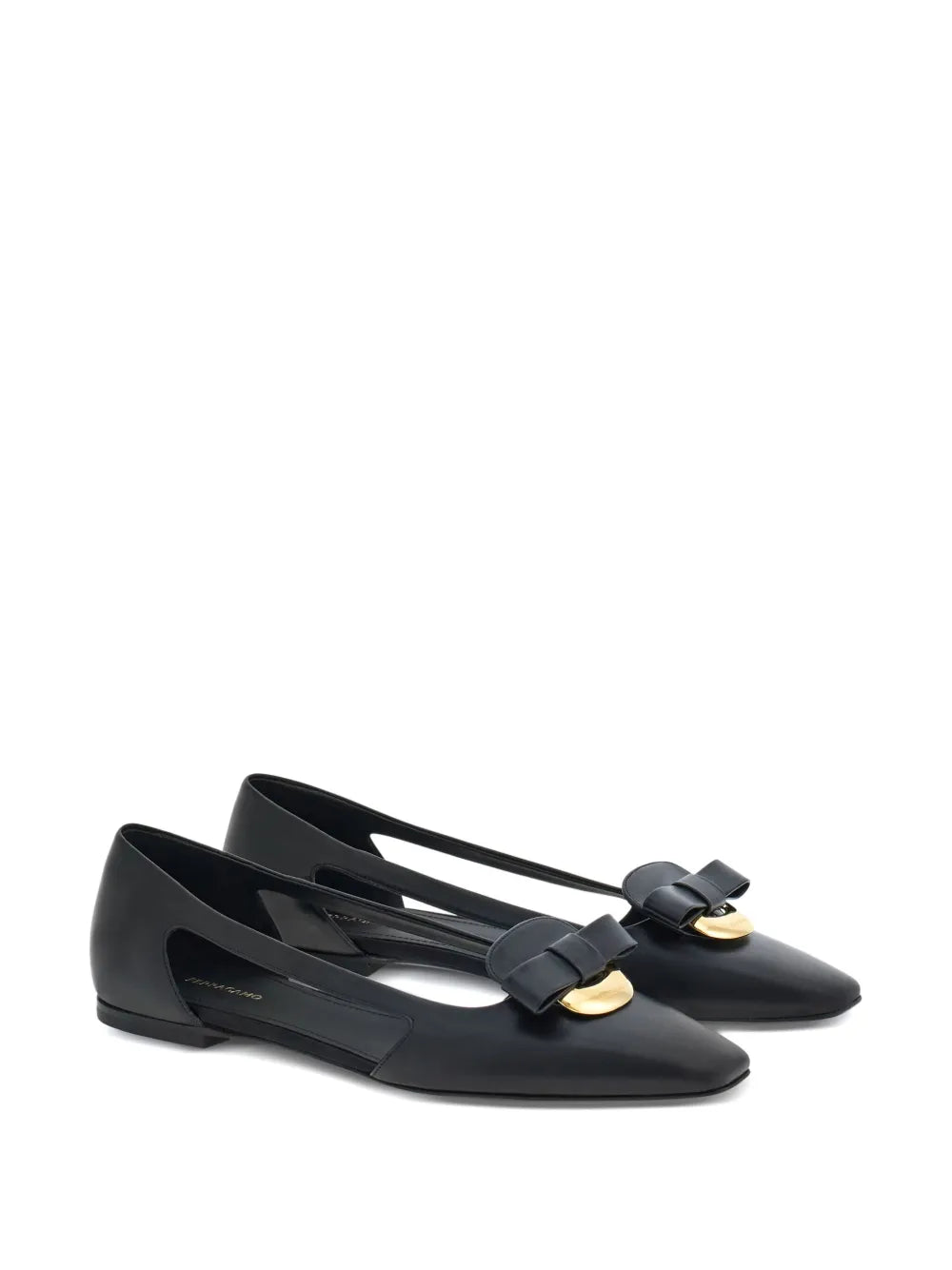 Ferragamo Drop Bow leather ballerina shoes