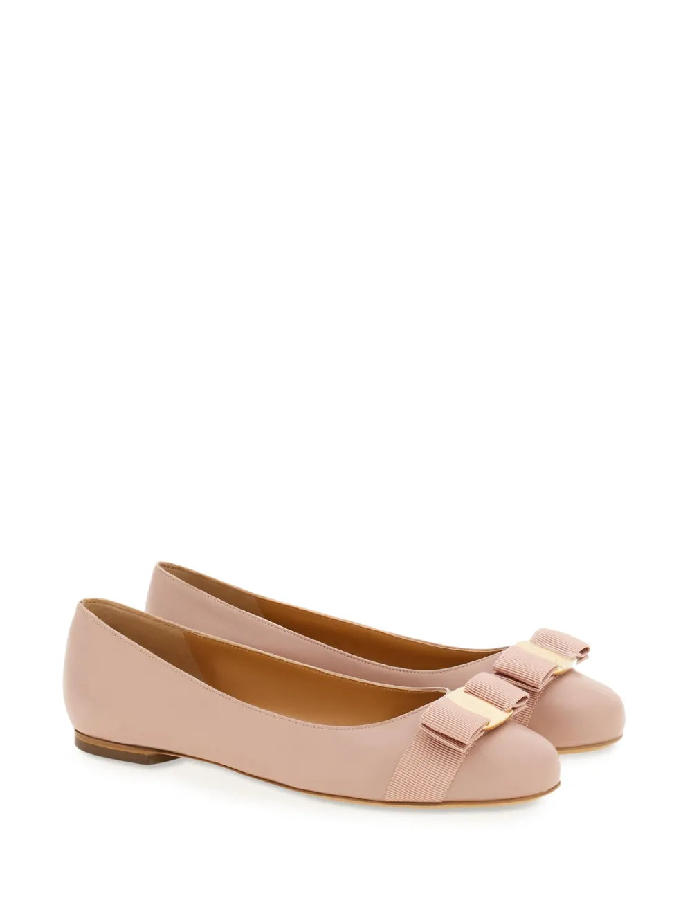 Ferragamo Varina leather ballerina shoes