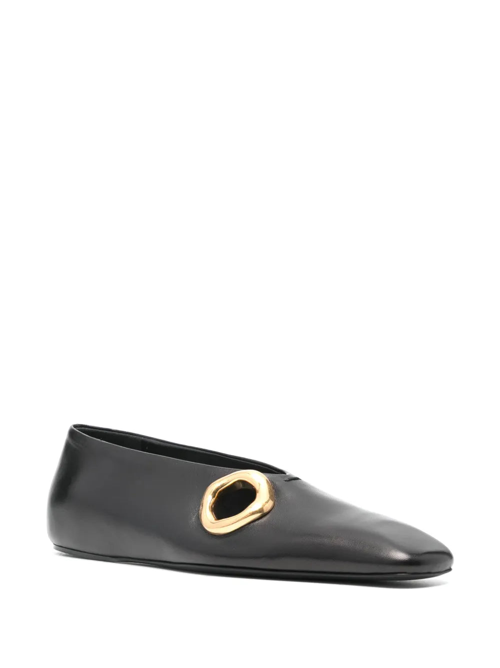 Jil Sander square-toe leather ballerina shoes