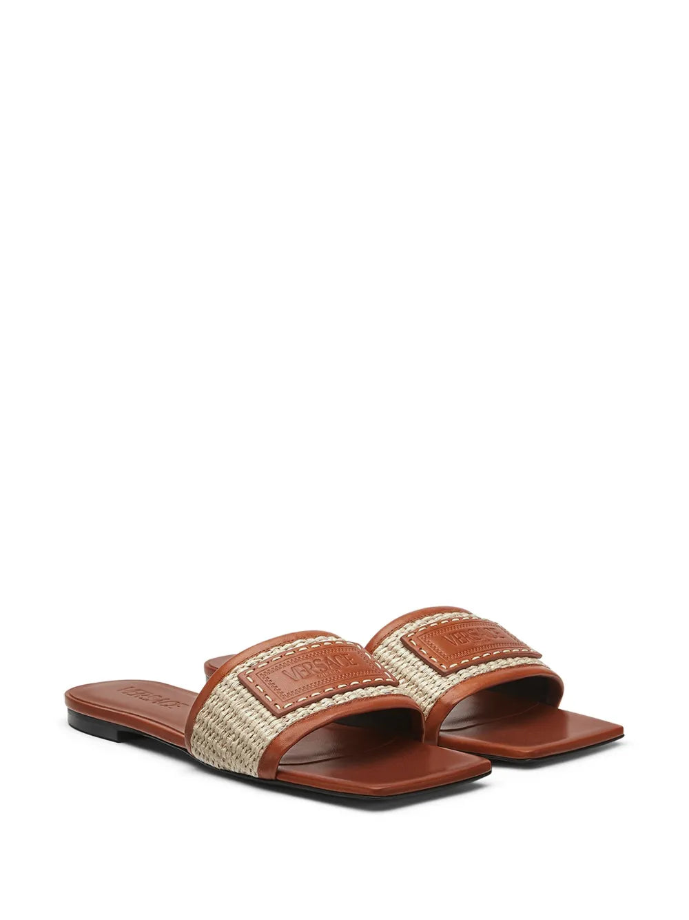 Versace Theia Barocco raffia slides