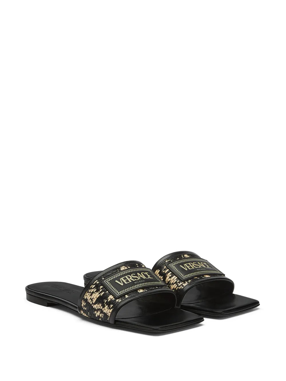 Versace Theia Barocco raffia slides