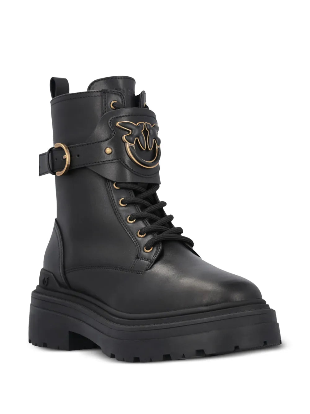 PINKO Mia leather combat boots