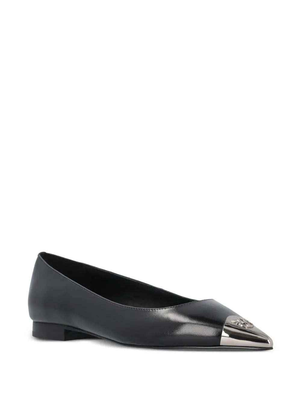 PINKO toe-embellished leather ballerina shoes
