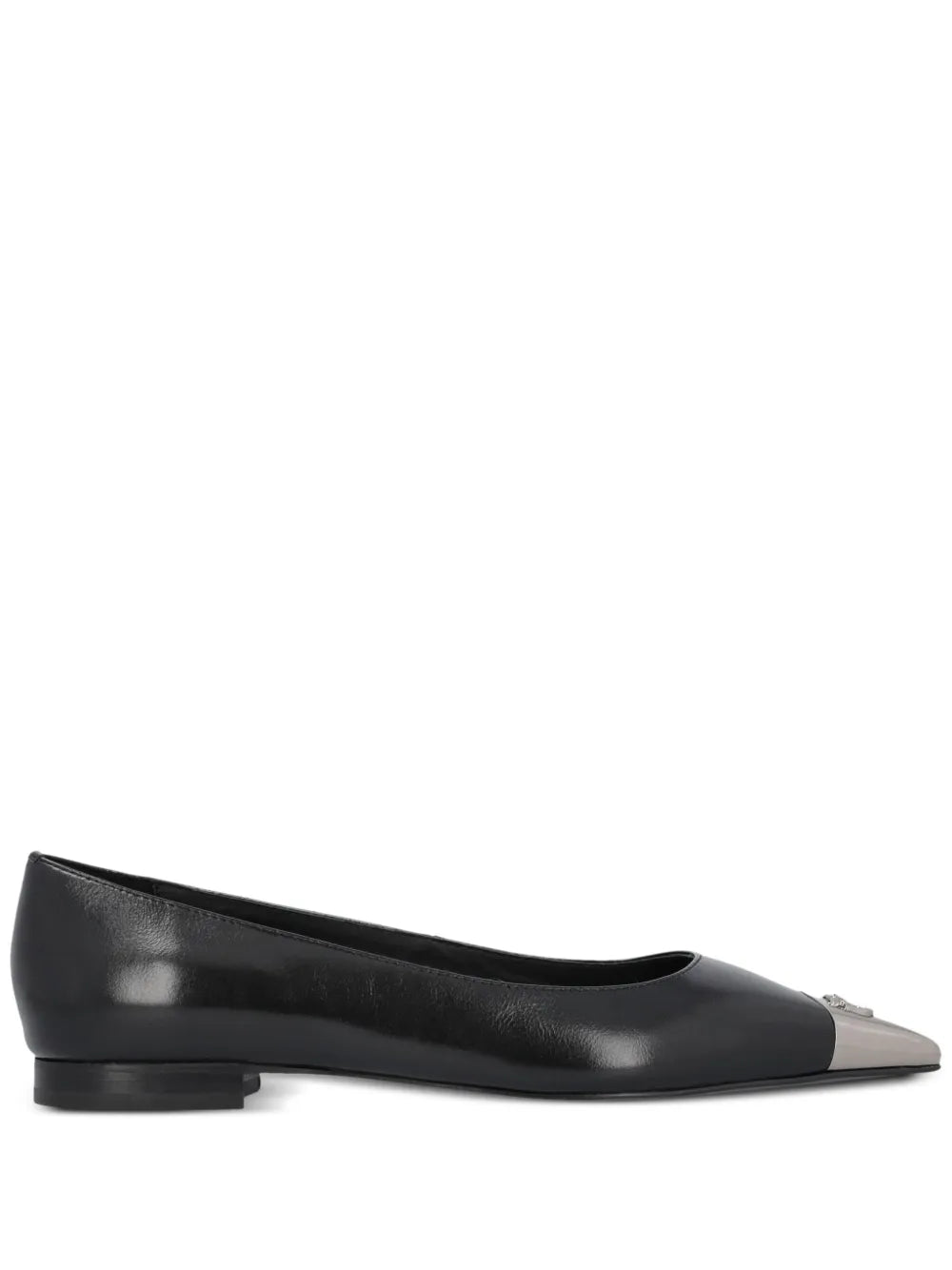 PINKO toe-embellished leather ballerina shoes