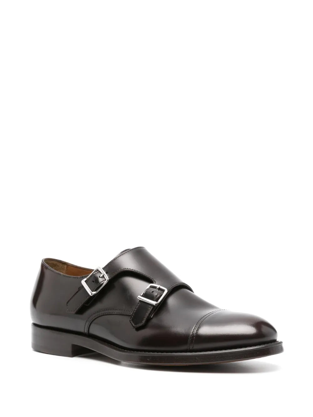 Doucal's double-buckle leather monk shoes