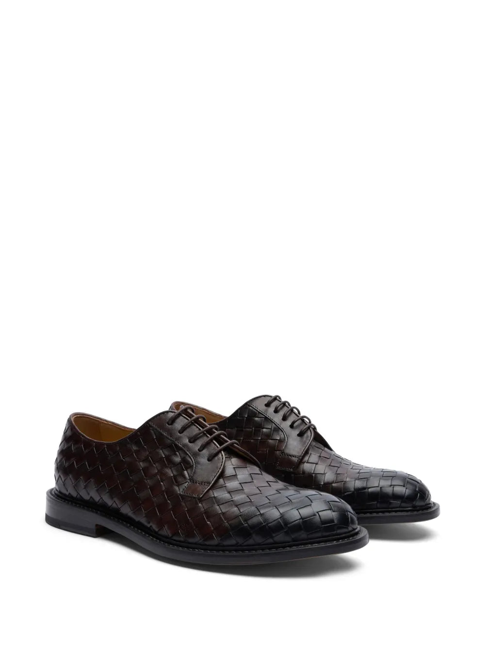 Scarosso woven leather derby shoes