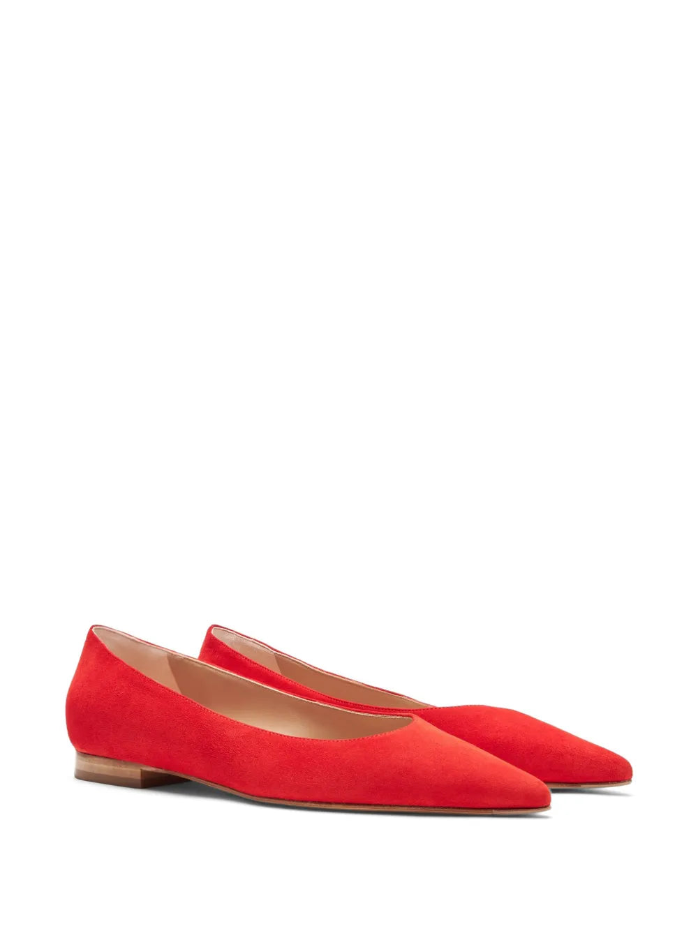 Scarosso pointed-toe suede ballerina shoes