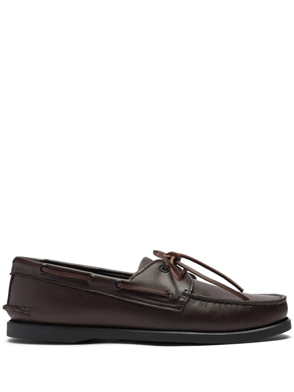 Scarosso smooth-leather boat shoes