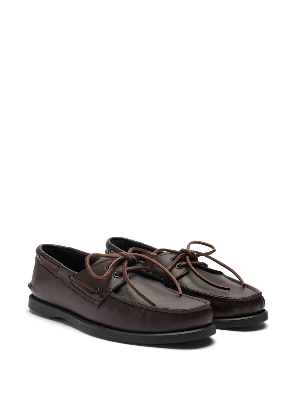 Scarosso smooth-leather boat shoes