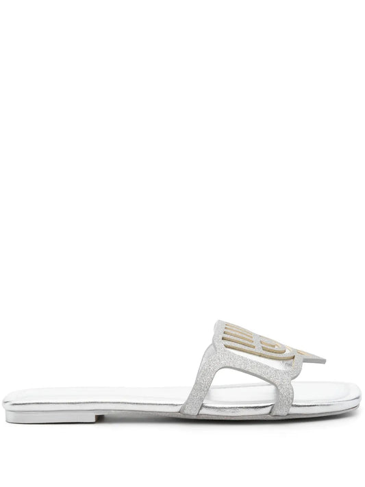 Chiara Ferragni Eyelike motif glitter slides