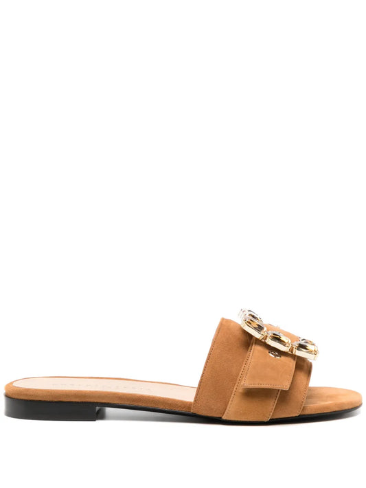 Madison.Maison Madison Maison Fade Jeweled Buckle Khaki Sandal