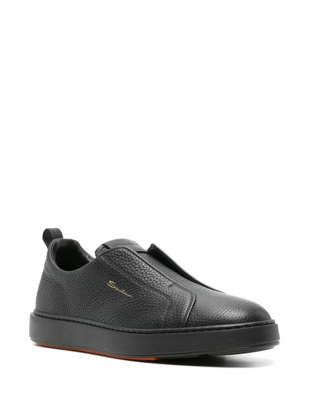Santoni leather slip-on sneaker