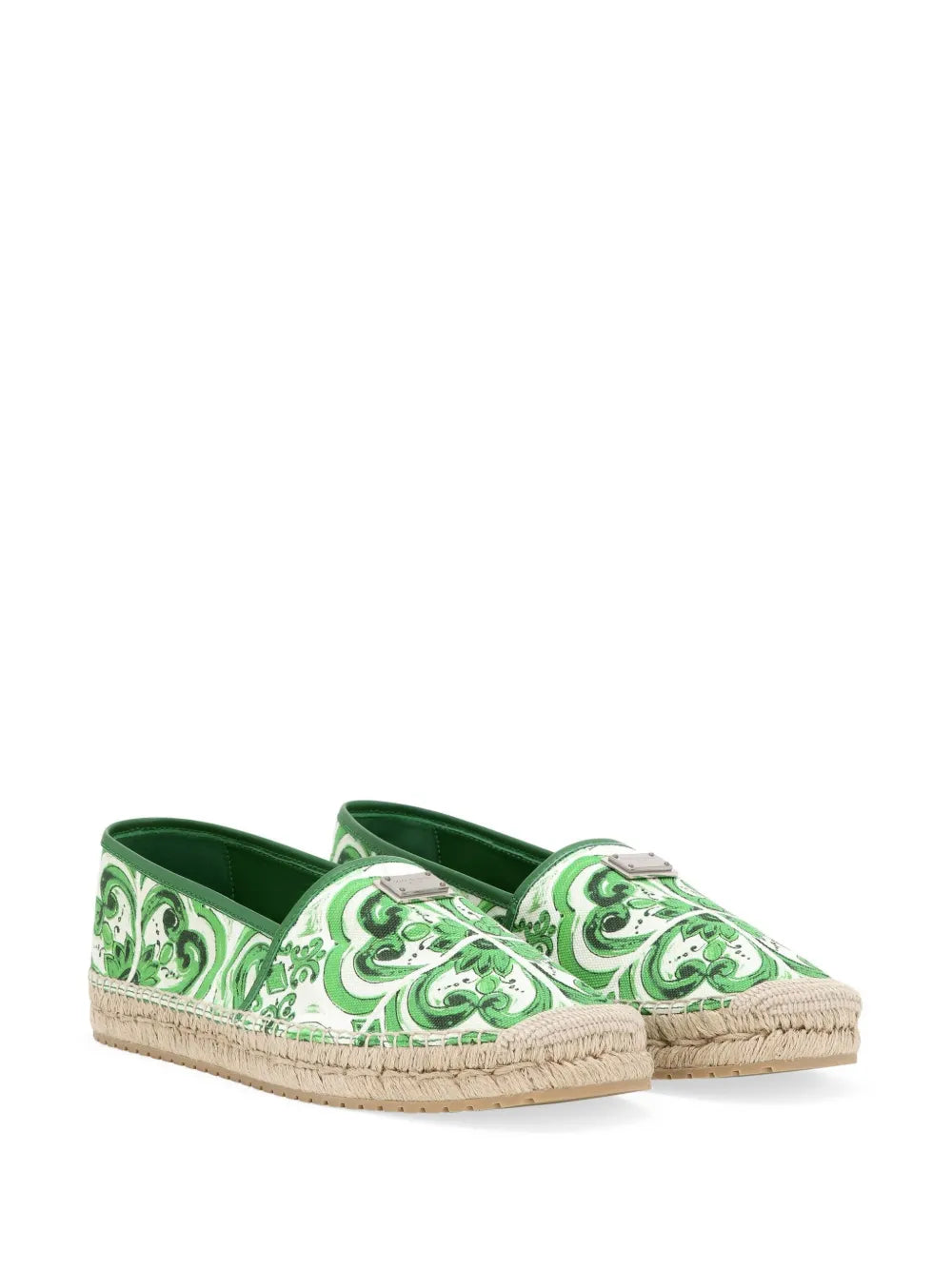 Dolce & Gabbana Majolica-print logo-plaque espadrilles