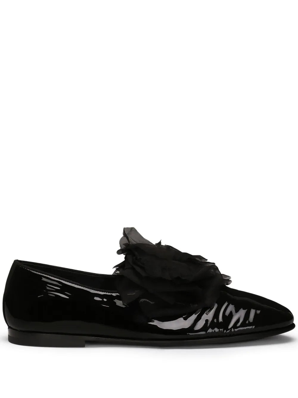 Dolce & Gabbana floral appliqué leather slippers