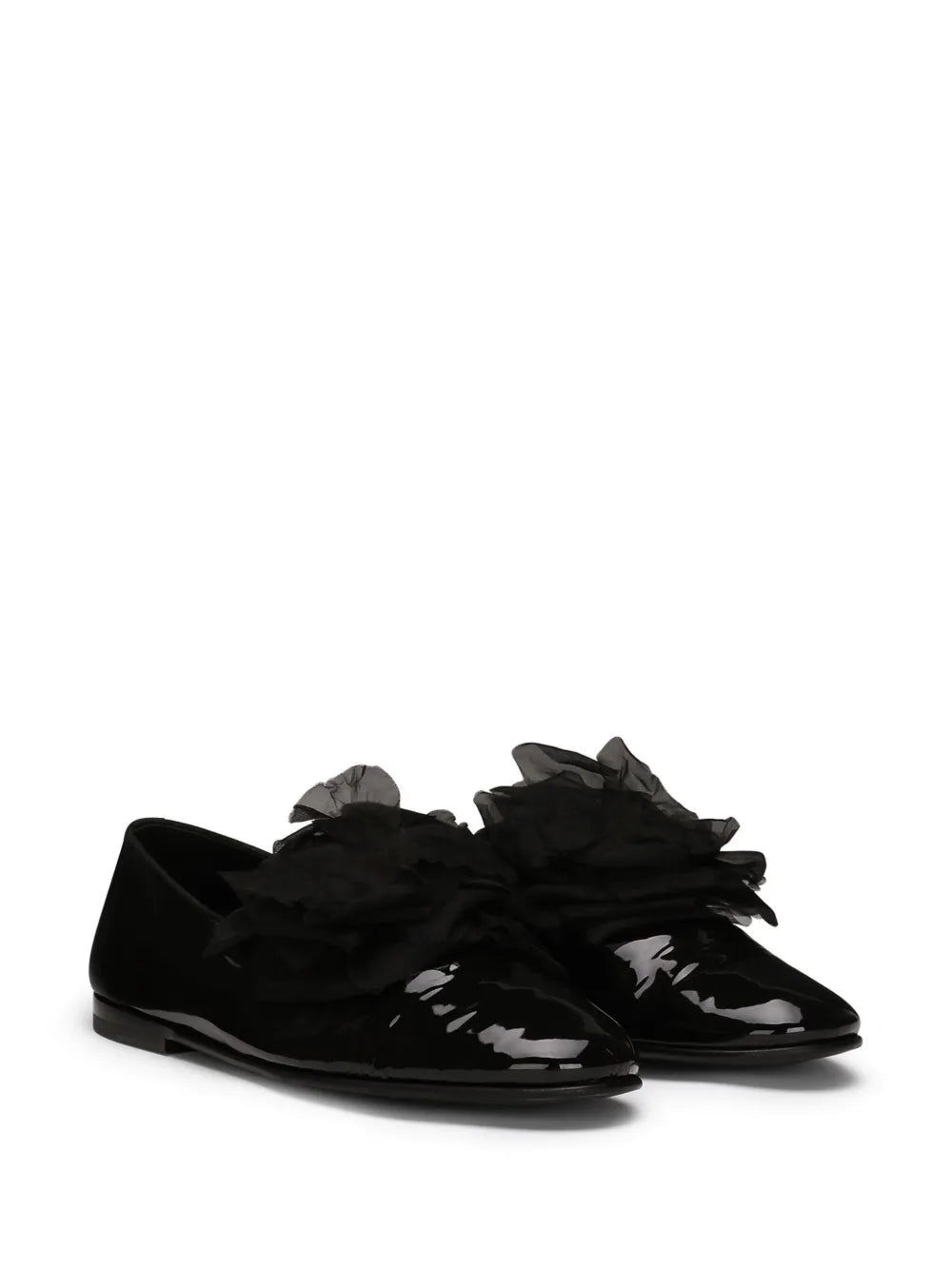 Dolce & Gabbana floral appliqué leather slippers